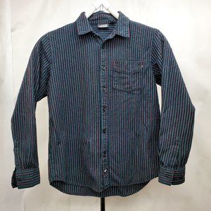 Vans Men's Button-up Long Sleeve Striped Size M Cotton